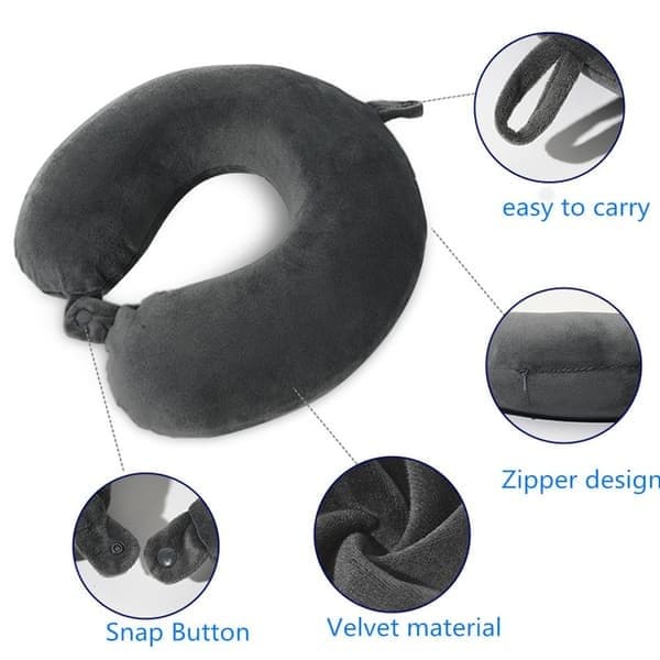 Reisepute Memory Foam GRÅ, Grå grey