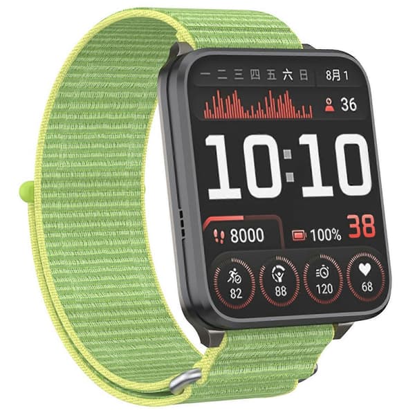 For Garmin Venu X1 håndleddsrem Magic Tape Nylon Loop klokkereim med metallring Multicolor Light Yellow