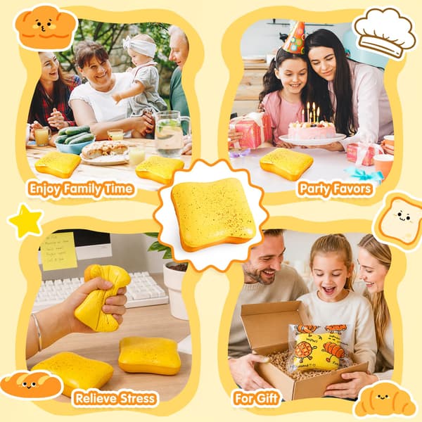 Bröd Smör Squishy Långsamt Stigande Kläm Fidget Squishies Leksaker (Gul) Bread Stick-1p-yellow
