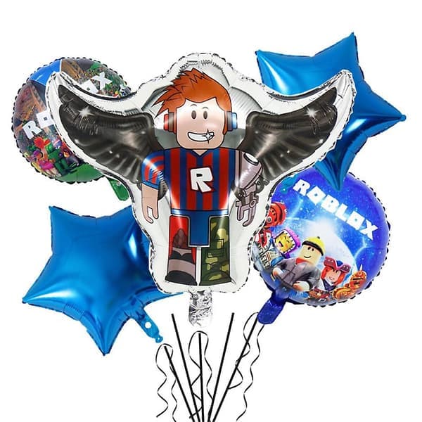 Roblox-tema Robert-stil Bursdagsfestdekorasjoner Folieballongsett