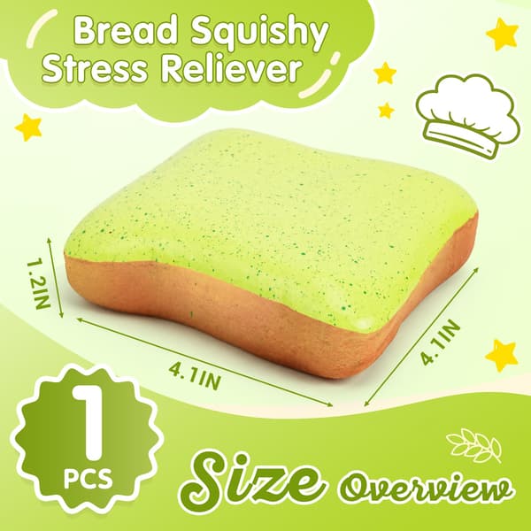 Bröd Smör Squishy Långsamt Stigande Kläm Fidget Squishies Leksaker (Grön) Bread Stick-1p-green