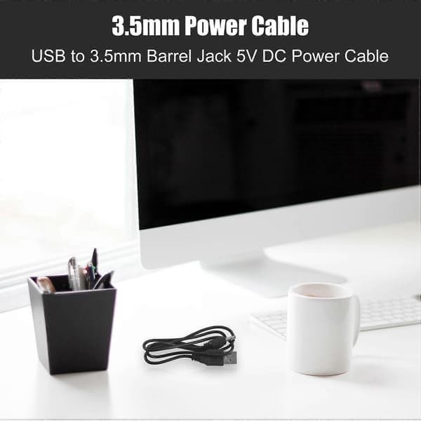 USB til 3,5 mm tønne 5V DC-kabel