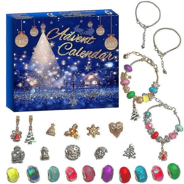 Julekalender med 24 tall, blindboks, DIY-armbånd, julekalender for barn, blindboksgave