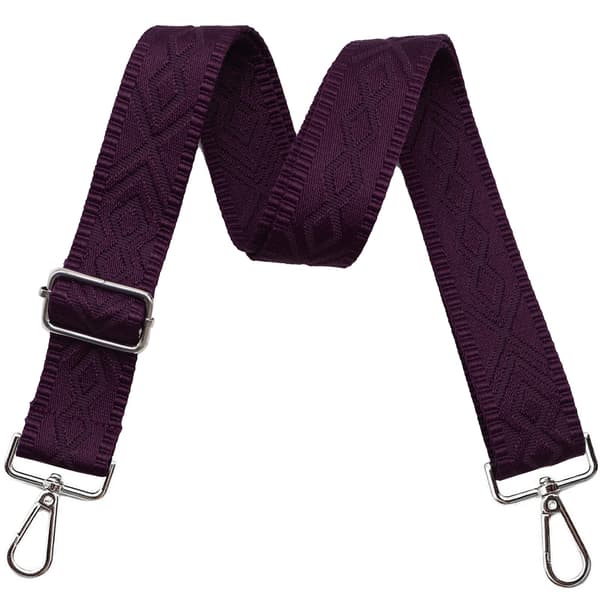 Axelremsväskor för handväskor Breda axelremsväskor Justerbar ersättningsbroderad handväskrem för handväskor Silver Hardware-dark purple