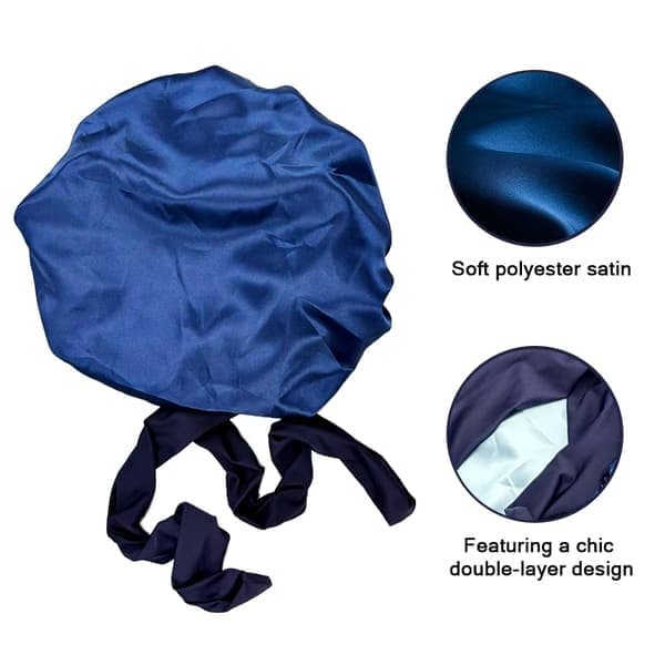 Sovemaske med dobbeltlags satinbånd, sort Black