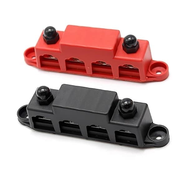 12V-48V Samleskinne Strømfordelingsblokk Batteriterminal Samleskinne 2 stk, 4 X M8
