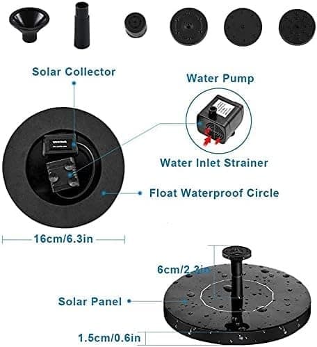 Solar Fontän Solardammspump Solvattenpump 1.4W