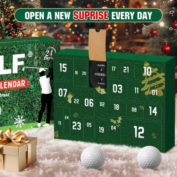 2026 Junior Golf-julekalender til mænd, 24-dages jule-nedtællingskalender til far, mand eller kæreste, E E