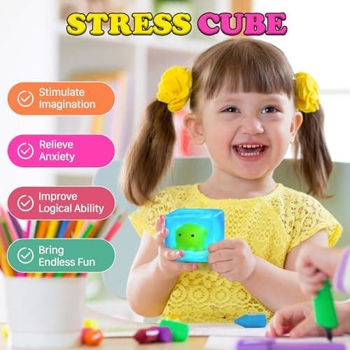 Squishy Stress Cube Fidget Legetøj Voksne - Glød i Mørket Blæksprutte Sensorisk Legetøj til Børn med Autisme Stressbolde til Børn Klemmelegetøj til Octopus2