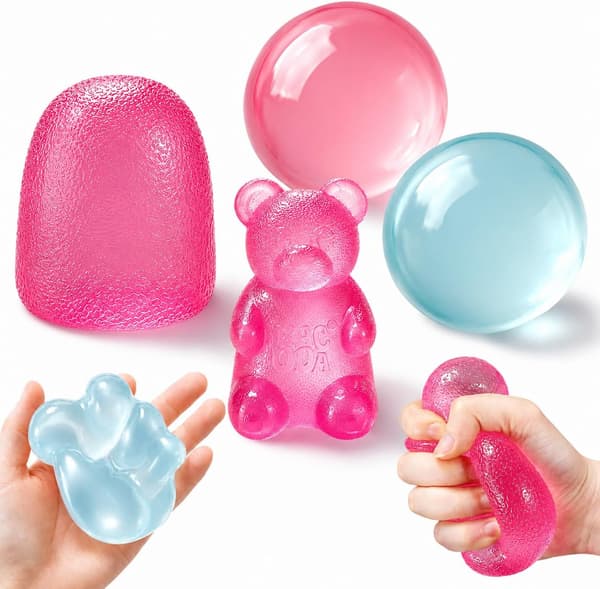 4 stk. Taba Squishies Fidget Legetøj, Stressbolde til børn og voksne 3pink&bule