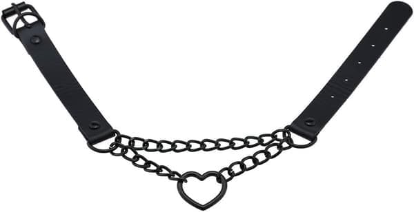 Hjerte læder choker punk PU halskæde goth choker blød kravekæde til kvinder gaver