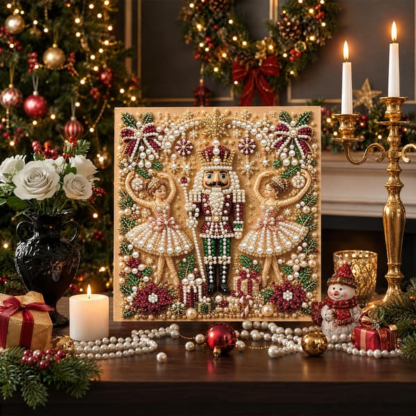 C'eitura Perlemalingssett 7.87 * 7.87in Nøtteknekkerballett Julekunst Nutcracker Ballet