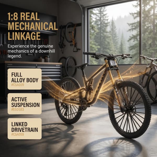 Finger Mountain MTB Cykelmodel til Voksne 1:8 Skala, Sort Black