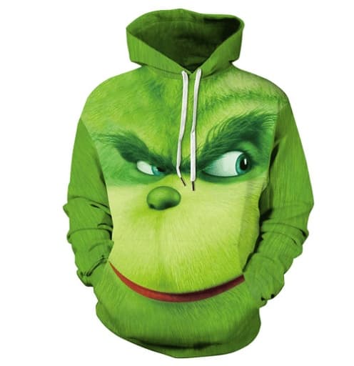 Unisex Jule Grinchs Pullover Hettegenser Nyhet Genser Gave, B, Størrelse XL B XL