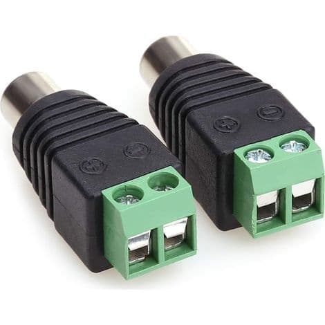 RCA hunnkontakt, RCA Phono hunnkontakt til lyd-/videotilkoblingsadapter skrue for CCTV sikkerhetskamera (2-pakning)