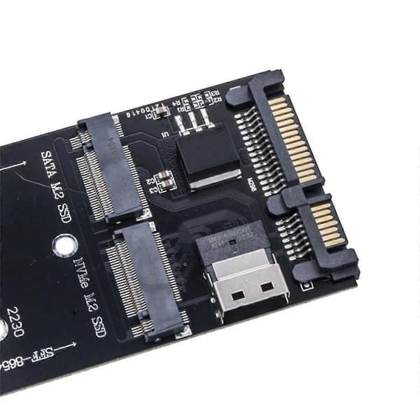 M2 SSD-adapter M.2 SATA Ngff SSD til SATA + M2 NVME SSD til SFF-8654-konverter SATA til M2 udvidelseskort