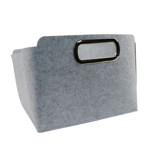 Filt Opbevaringskurv Tøj Organizer Diverse Beholder, Lysegrå, Størrelse S Light grey S