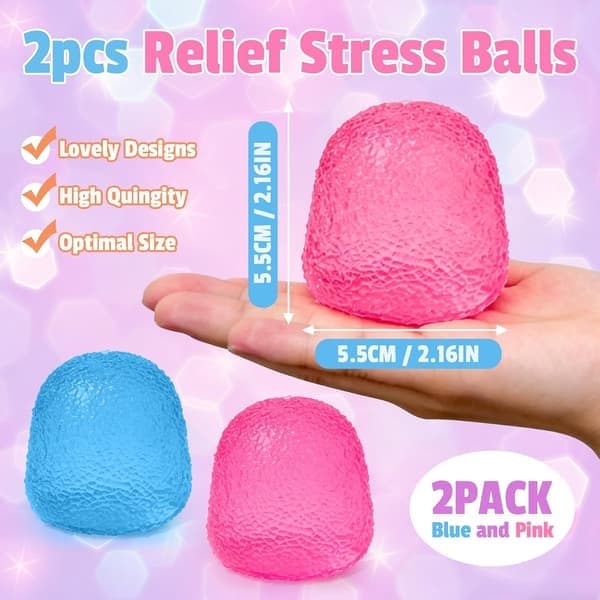 2-PAK Gumdrop Squishy Fidget Leker, Gumdrop Sensoriske Stressballer for Barn og Voksne