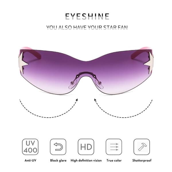Y2K Rimless Monoglasses, Omslutande solglasögon, C8 C8