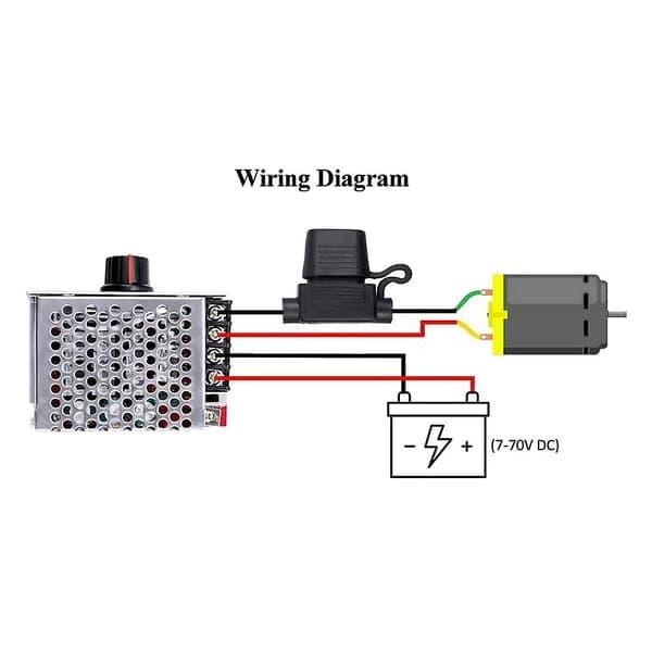 7-70V 30A PWM DC Motorhastighetskontroller Bryterkontroll 12V 24V 36V 48V med 30A Sikring
