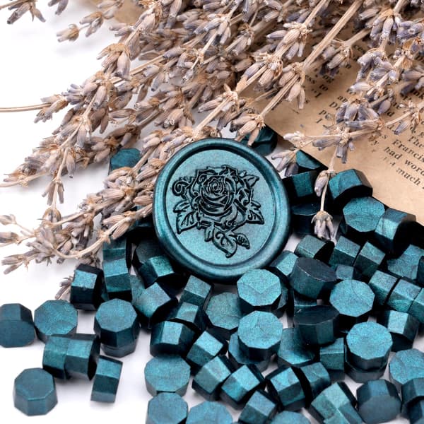 100 st Aurora Indigo Cyan Vaxpärlor, Vaxpärlor för Sigillstämpel 100PCS Indigo Cyan