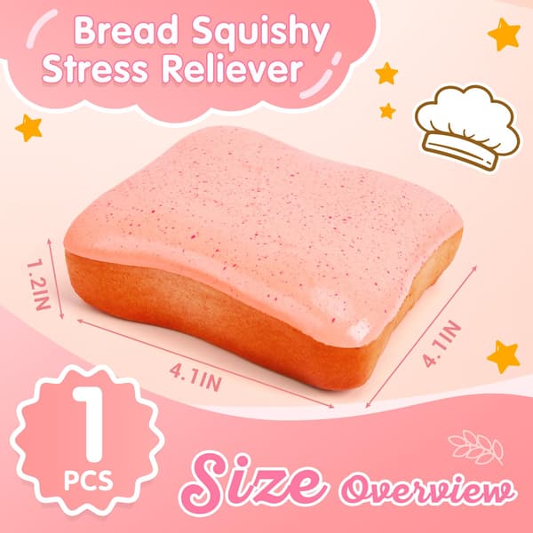 Bröd Smör Squishy Långsamt Stigande Kläm Fidget Squishies Leksaker (Rosa) Bread Stick-1p-pink