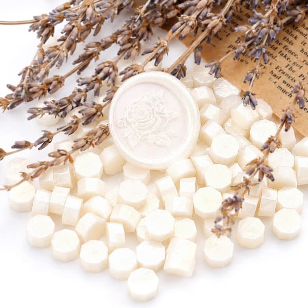 200 stk. Aurora Elfenben Hvide Lakseglperler, Lakperler til Seglstempel 200PCS Ivory White