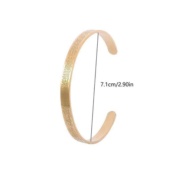 Udsøgt islamisk Ayatul Kursi manchetarmbånd til mænd og kvinder, rustfrit stål amulet armring, sort