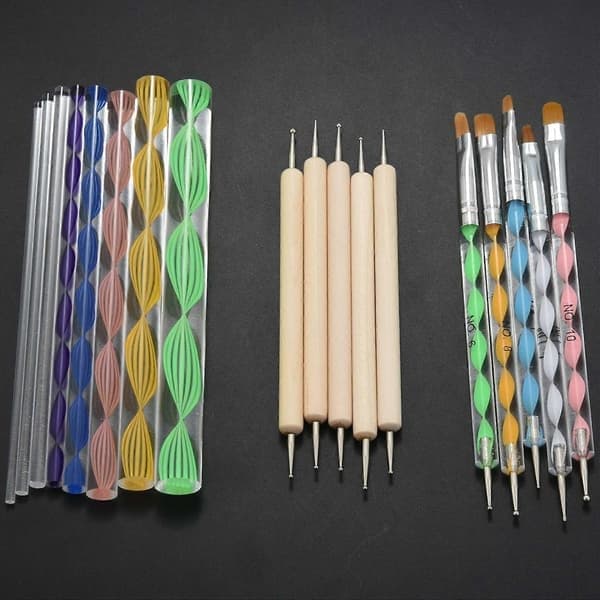 18 STK Mandala Dotting Tool Sett Pregestifter Store Dotting Sticks for Steinmaling Neglekunst