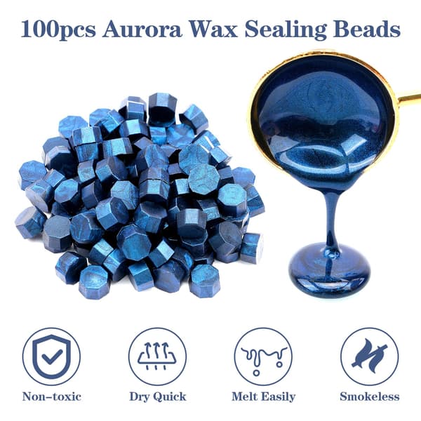 100 st Aurora Marinblå Vaxpärlor, Vaxpärlor för Sigillstämpel 100PCS Navy Blue