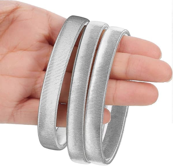 Ärmhållare 3 par, elastiska skjortärmshållare justerbara armbindlar silver