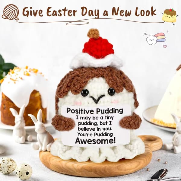 Virkad Positive Vibes-dockberlock - Pudding Pudding