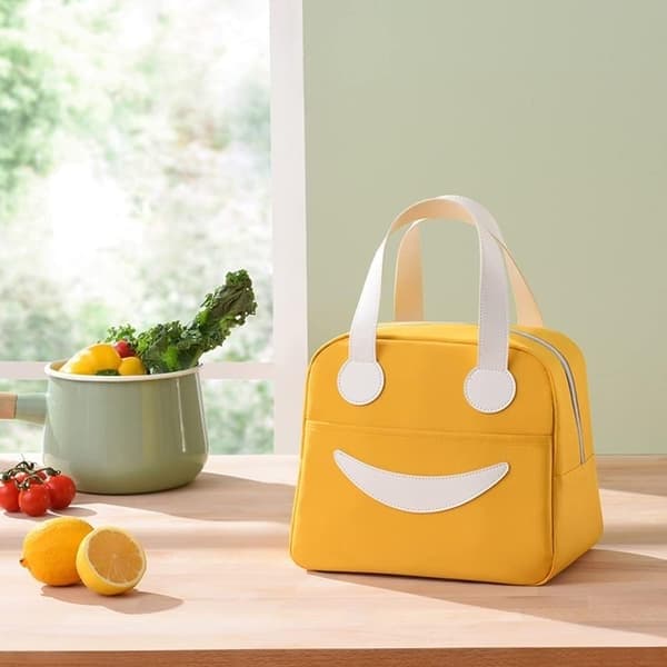 Bærbar lunsjpose Mini lunsjpose Isolert pose Bærbar søt lunsjpose Utendørs piknikpose Kjølebag Utendørs oppbevaringspose, Grå, Liten Gray small