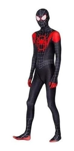 Spiderman Kostume Miles Morales Cosplay Voksne Halloween, Størrelse 130 130