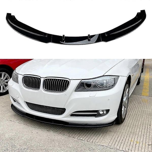 3 stk. bil frontfanger splitter leppe diffuser spoilerbeskytter for 3-serie E90 E91 320i 330i 2009-2012 Svart