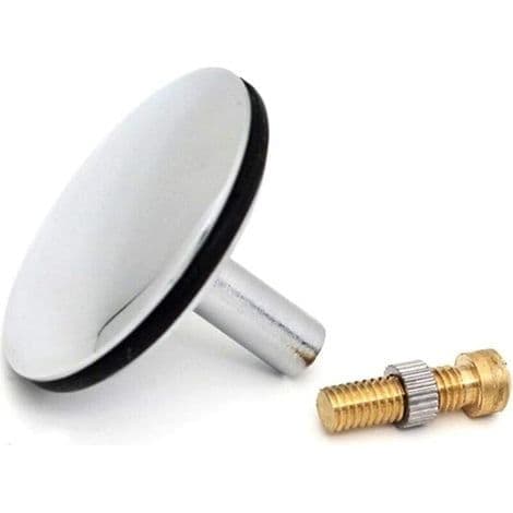 Justerbar erstatningsbadekarplugg med 8 mm diameter stang og 43,5 mm diameter deksel