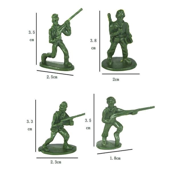 100 st gröna armésoldater, militära actionfigurer för barnlek