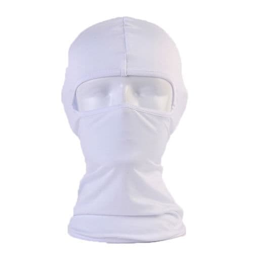 Balaklava, skimaske, hette, hodehette, sykkelmaske solbeskyttelse, Perfet V, hvit White