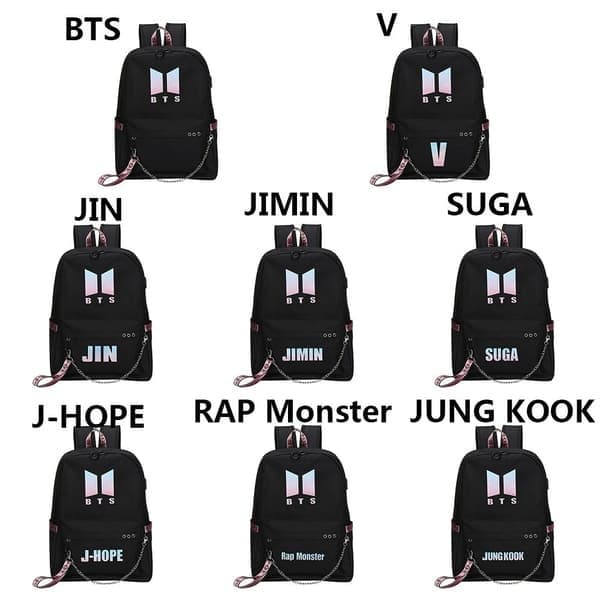BTS BT21 Skolväska Kedja Ryggsäck Axelväskor Z