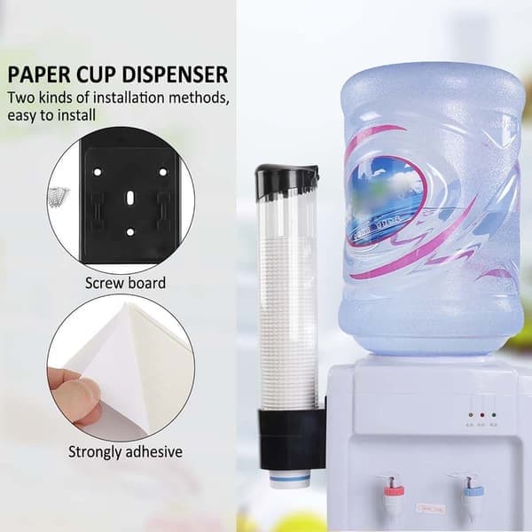 Koppdispenser for 60-80 papir-/plastkopper med én-knappsfunksjon (svart)