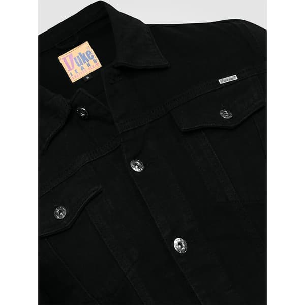 Duke Herre D555 London Trucker Denimjakke Stor Sort Stor Black Large