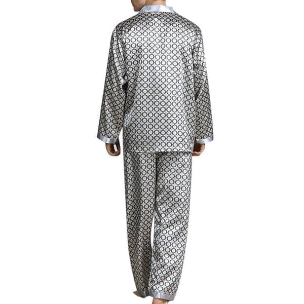 Pyjamas T-shirt Loungebyxor Sovkläder Kostym PJs för män, Silver, Storlek L Silver L