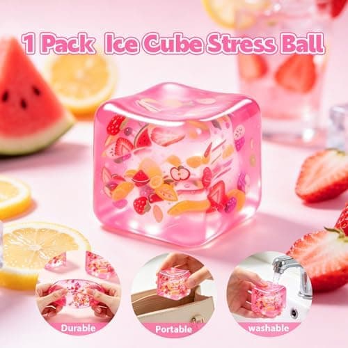 Fruktisbit Squishy Stressboll, Fruktklämisbit Squishy Leksaker, Långsamt Stigande Stresskläm Squishboll, Lindrar Ångest Sensorisk Fidget Fruit Cube