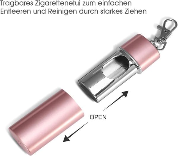 Set med 3 bärbara askkoppar (svart + rosa + guld) Mini reseaskkoppar