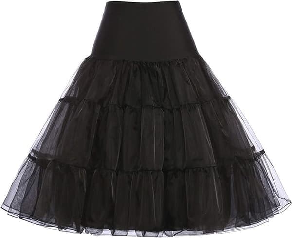 50'er underkjole Rockabilly kjole Crinoline Tutu til kvinder I sort.x, sort, størrelse M Black M