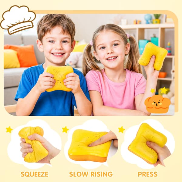 Bröd Smör Squishy Långsamt Stigande Kläm Fidget Squishies Leksaker (Gul) Bread Stick-1p-yellow