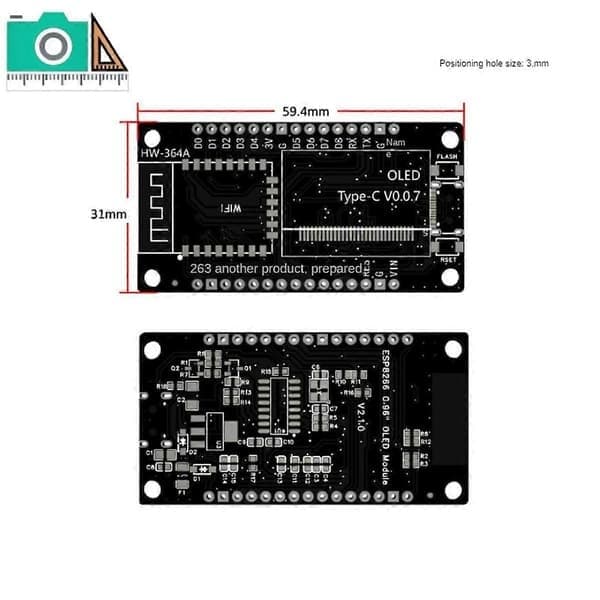 ESP8266 utviklingskort med 0,96 tommers OLED-skjerm, CH-340, ESP-12E Wi-Fi-modul for IDE/Micropython