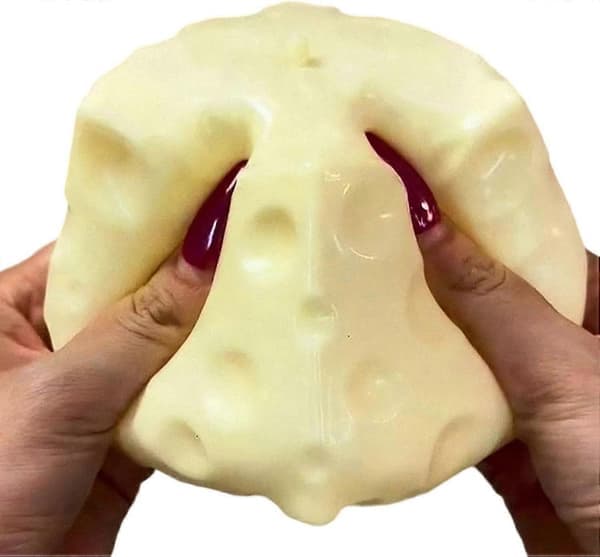 Stor ost-squishy, söt ost-sockerkubs-squishy sensorisk leksak, långsam återhämtning klämboll, formbar stressavlastande fidgetleksak för barn