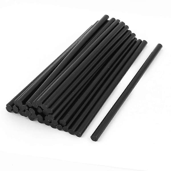 35 st 7 mm diameter 190 mm längd svarta smältlimstift av plast