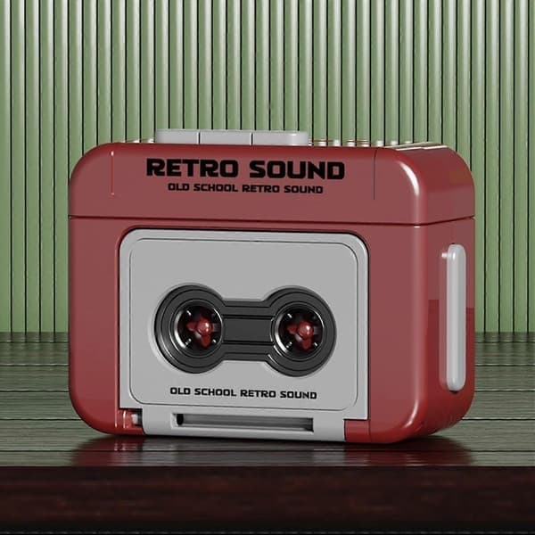 Pieni retro-musiikkinauhurikasettisoitin, punainen